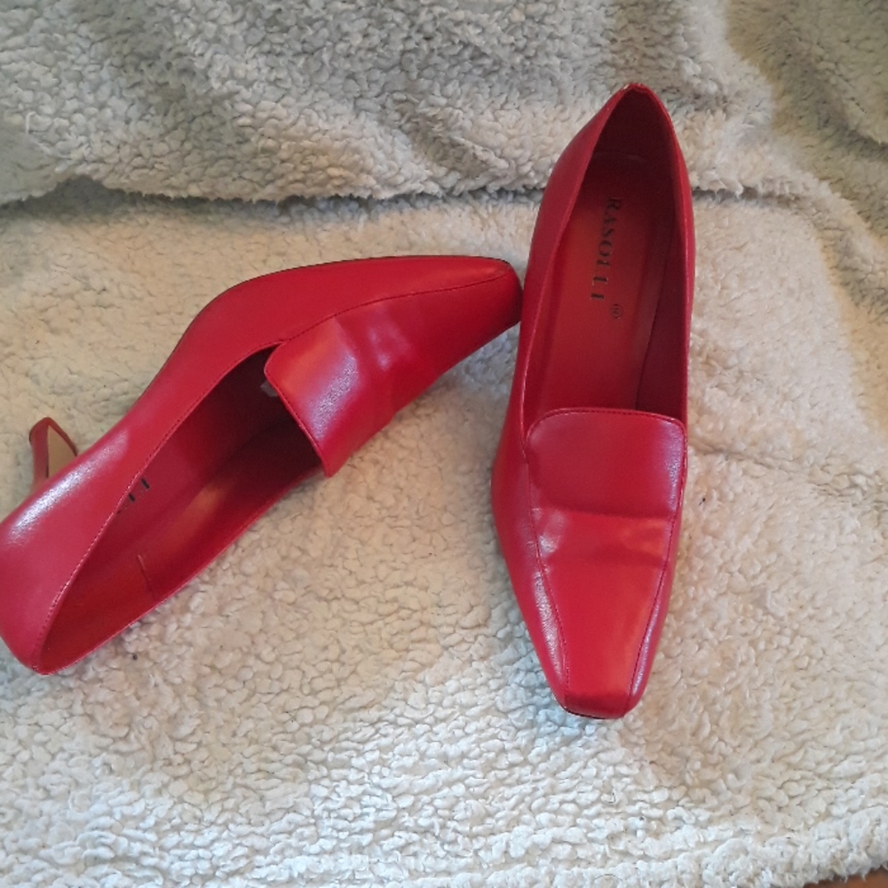 Used and worn Red Rasolli pump, 8.5 US ,